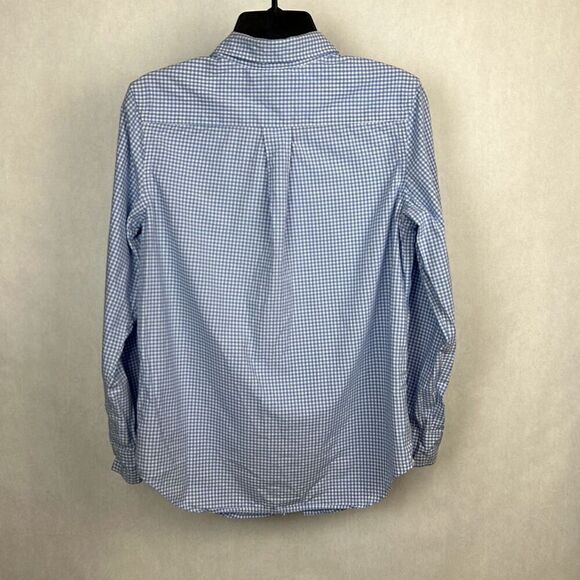 Ralph Lauren Boys Button Front Shirt Sz Large 14-16 Blue White Checked Plaid Lon - Picture 4 of 6